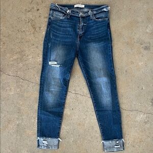 Flying Monkey Distressed Blue Ankle Jeans
